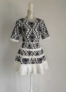 Black & White Print Mini Dress