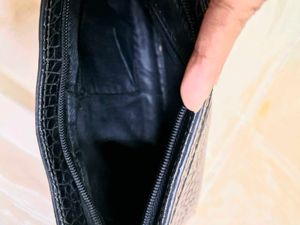 Croc-Textured Shoulder Bag