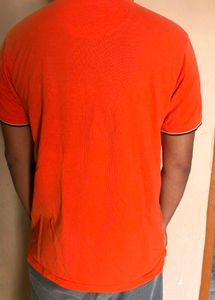 Allen Solly Orange Polo T-Shirt