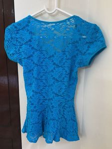 Blue Net Peplum