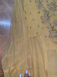 Yellow Embellished Long Gown