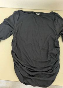 H&amp;M Grey Ruched Waist Top