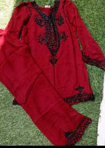 Trendy Red Plazzo Set