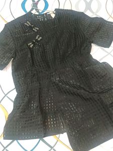 H&amp;M Dragon Fly Beaded Organza Top