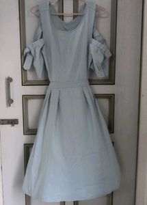 Light Blue Cold Shoulder Dress