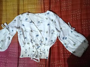 Floral White Top