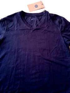 V Neck Black T Shirt ( Pure Cotton)