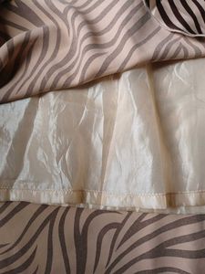 Satin Zebra Print Midi Skirt
