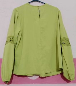 Green Lace Sleeve Top