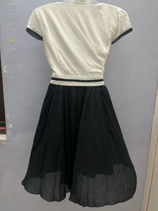Korean Black Designer Flared One Piece