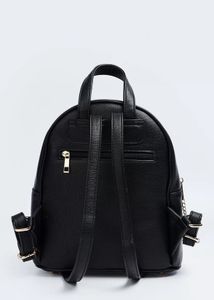Black Faux Leather Backpack