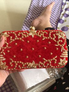 Handwork Clutch With Velvet