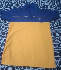 Color goldanish and blue shirt