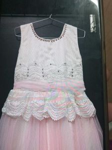 Pink Lace Tulle Party Dress