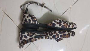 Leopard Print Ankle Strap Sandals By Alley walk