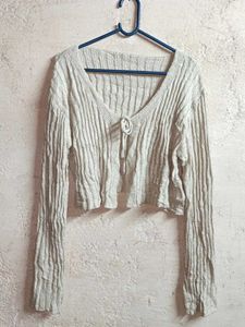 Oversized Cropped Knit Fashion Shrug