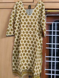 Brown Printed Cotton Suit Set