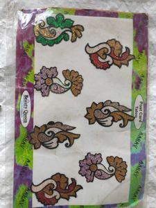 Glitter Tattoo Stickers, green &amp; Gold earrings