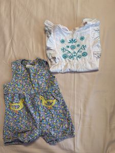 Combo Floral & Duck Baby Rompers