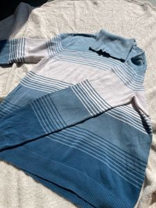 Blue Highneck Combo With Red Sweater
