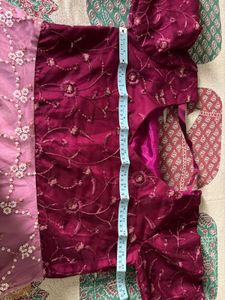 Elegant Pink &amp; Purple Ethnic Gown