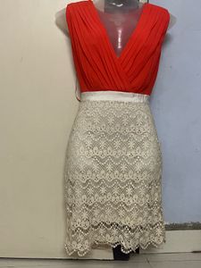 Pintrest Red &amp; Lace Party Dress