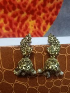Peacock Design Jhumki Earrings