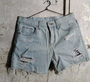 Distressed Denim Shorts