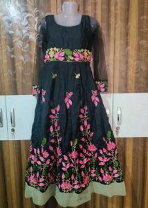 Elegant Black Floral Gown