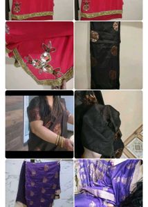 3 Saree And 4 Jackets Combo