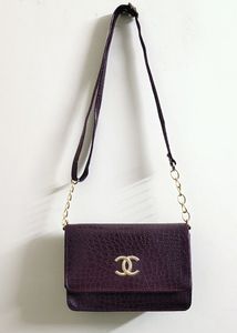 Slingbag Crocodile PU Maroon Pattern