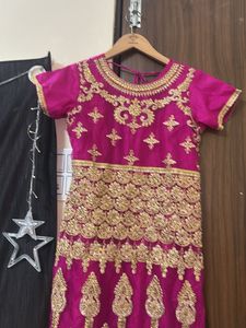 Magenta &amp; Gold Ethnic Gown