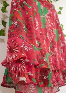 Floral Ruffle Mini Skirt