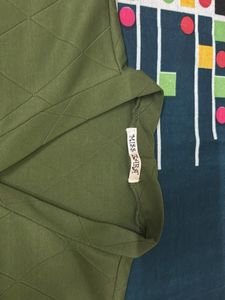 Olive Green Button-Up Top