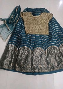 Green &amp; Gold Lehenga choli