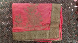 Elegant Pink Embroidered Saree