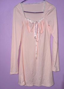 light pink long sleeve short dress SAVANA