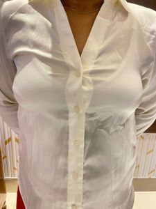 Vintage White Satin Blouse