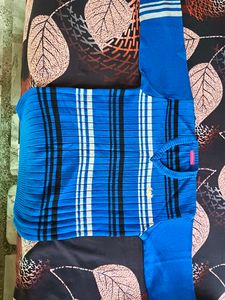 Striped Blue V-Neck Sweater