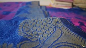 Pink &amp; Blue Saree with Blouse NEVER USED