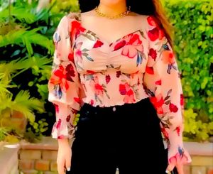 Floral Print Crop Top