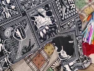 unisex oversized shirt with ethnic pattern in the