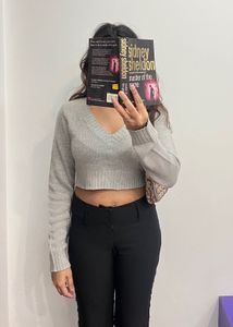H&amp;M Grey Cropped Pullover