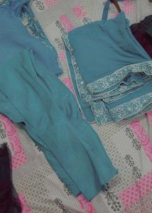 Blue Embroidered Kurta Set
