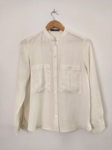 Mango Off White Casual Shirt ( Women )