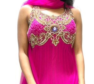 Net Anarkali 3 Piece Suit