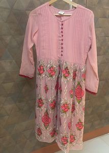 Elegant Pink Floral Kurta