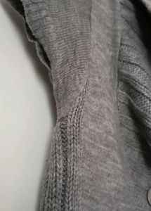 Gray Short Sleeve Sweater Top