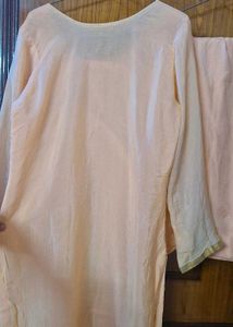 Peach Embroidered Kurta Set