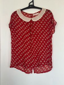 Kull Red Floral Blouse